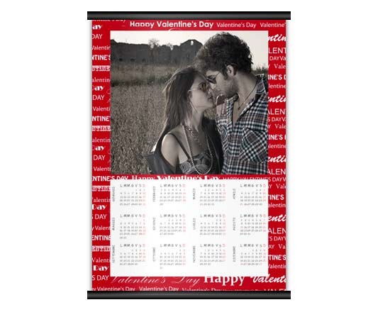 Caledario A4 Pag singola con grafica love rosse