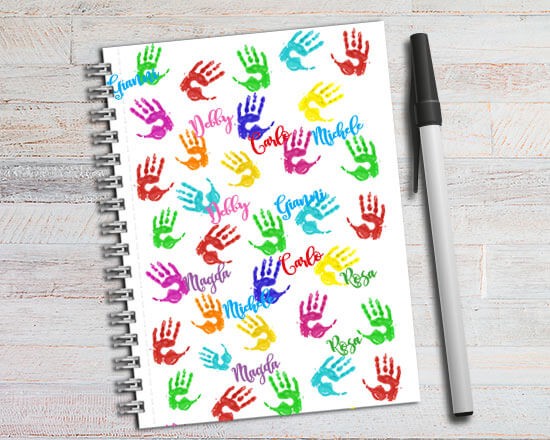 Agenda con impronte colorate