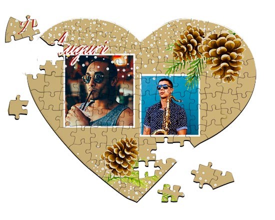 Puzzle cuore A4 Pigne natalizie