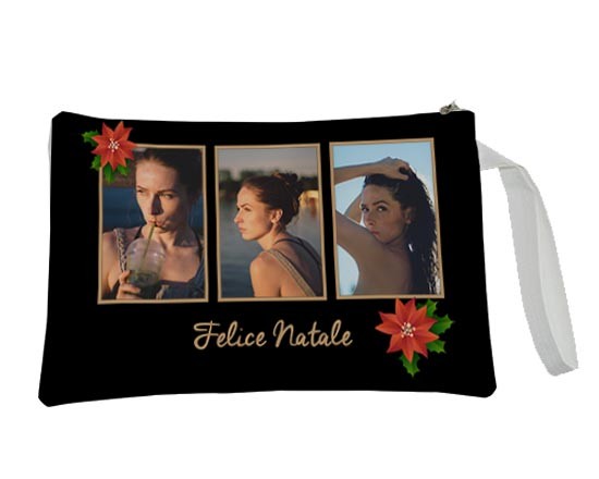 Pochette con grafica collage e sfondo nero