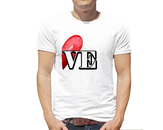 Maglia a manica corta con stampa di s. valentino