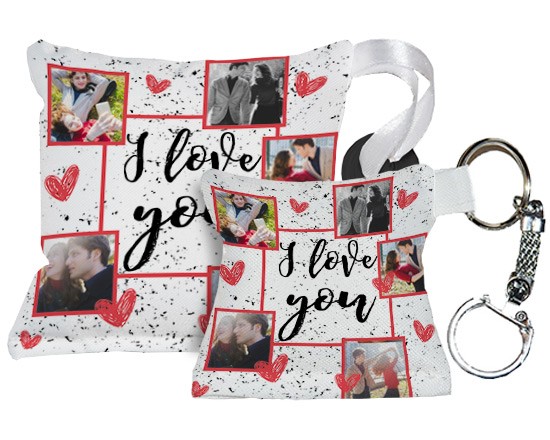 Portachiavi ventosa I love you collage