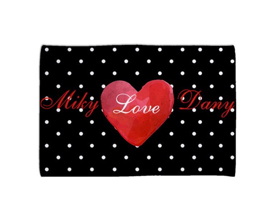Coperta personalizzata in pile 150x100 Amore a pois