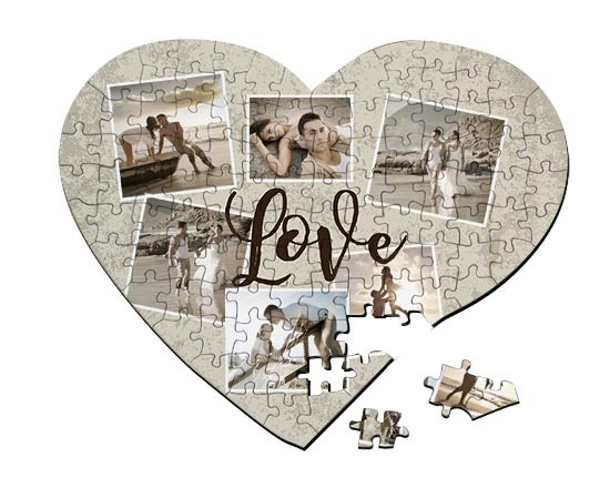 Puzzle cuore A3 Crazy collage
