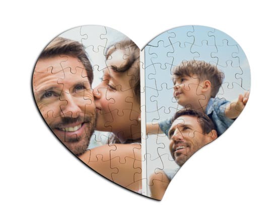 Puzzle su masonite a Cuore A4 Collage