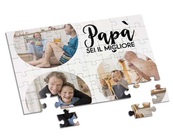 Puzzle A4 con grafica con cerchi e scritta