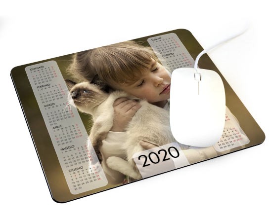 Mousepad in gomma con grafica con calendario