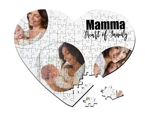 Puzzle a cuore con grafica con cerchi