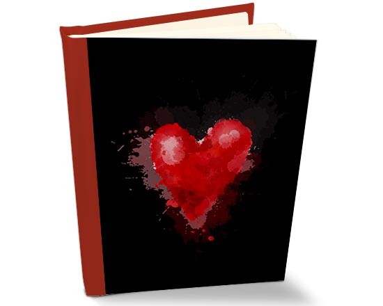 Album in pelle con copertina con cuore