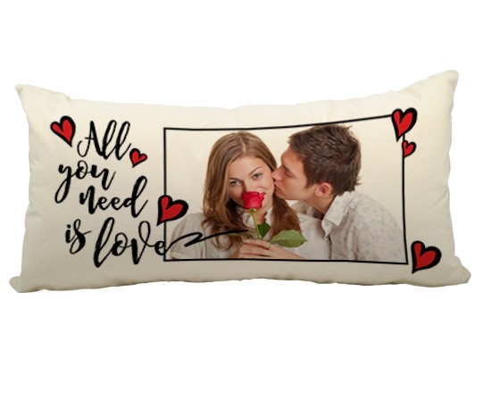 Cuscino classico canvas con grafica romantica