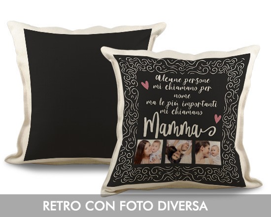 Cuscino collage con retro stilizzato
