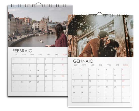 calendario a4 con grafica semplice multipagina