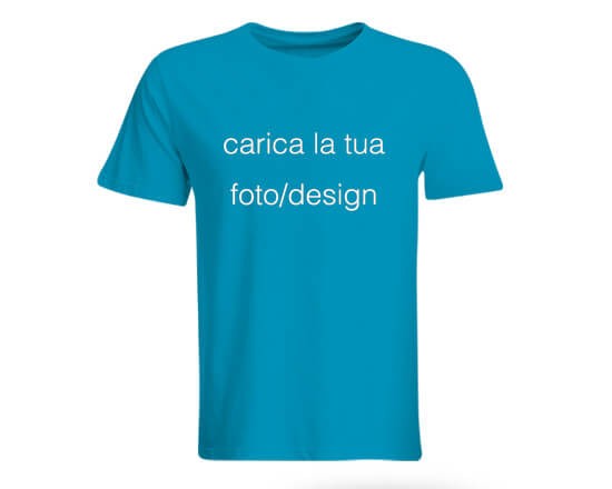 Maglia a mezza manica in cotone nel colore azzurro personalizzabile