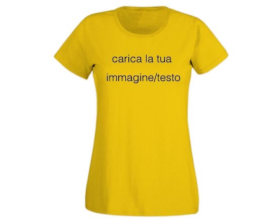 T-shirt gialla per donna in cotone