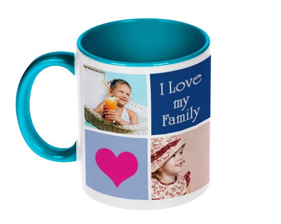 tazza collage con foto di famiglia