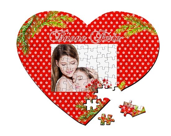 Puzzle cuore A3 Bacche natalizie