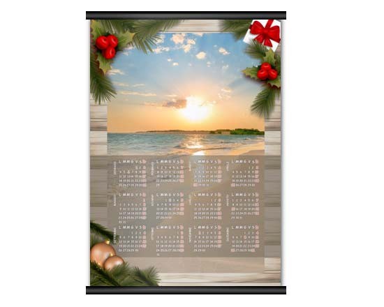 Calendario A4 Christmas wood