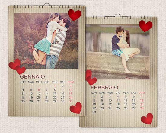 Calendario personalizzato con 13 foto - formato A4