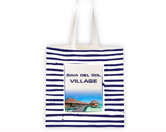 Borsa shopping con grafica e foto