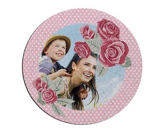 Crea puzzle rotondo Rose con pois