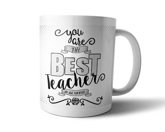 Tazza panoramica con scritte nere
