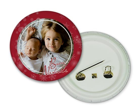Spilla rotonda Red Christmas