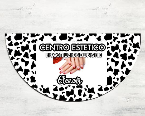Zerbino mezzaluna con grafica maculata