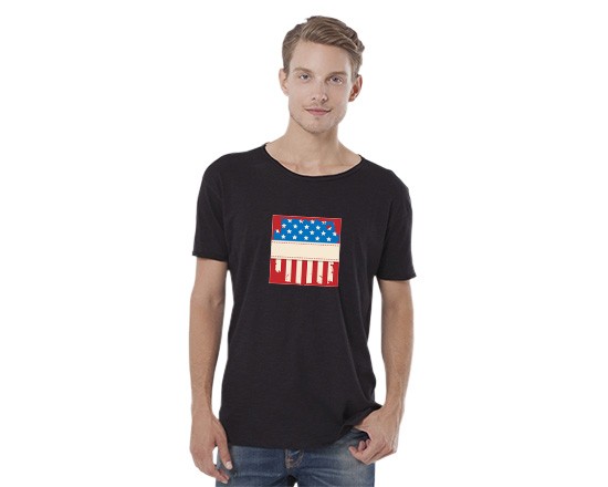 T-shirt in cotone fiammato uomo