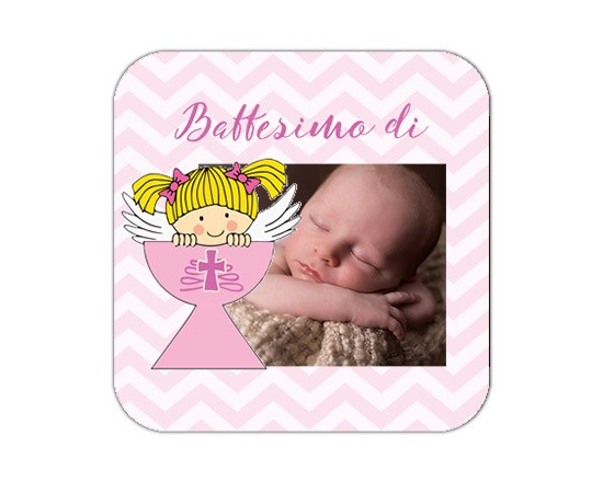 Calamita quadrata con angioletto rosa