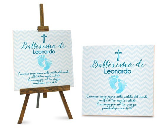 Mattonella con grafica da battesimo