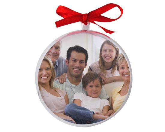 palla di natale con foto di famiglia