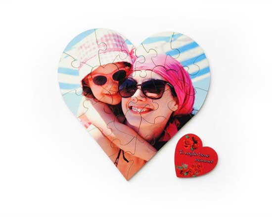 Puzzle Cuore Masonite Personalizzato