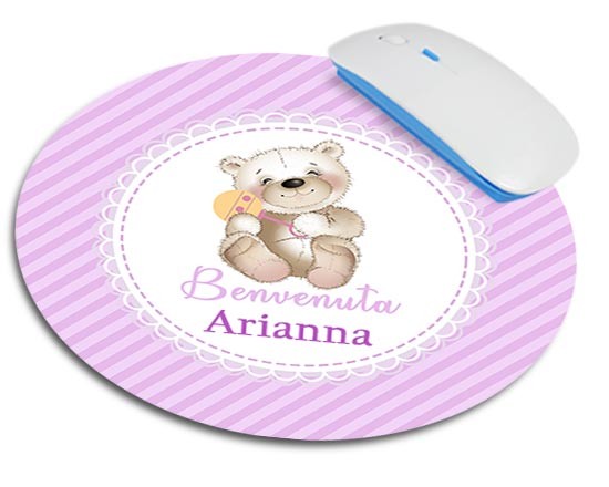 Tappetino mouse tondo Welcome baby