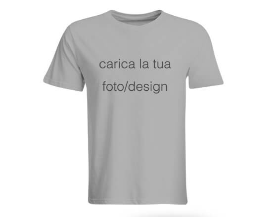 La maglia a mezza manica nel color grigio in cotone personalizzabile