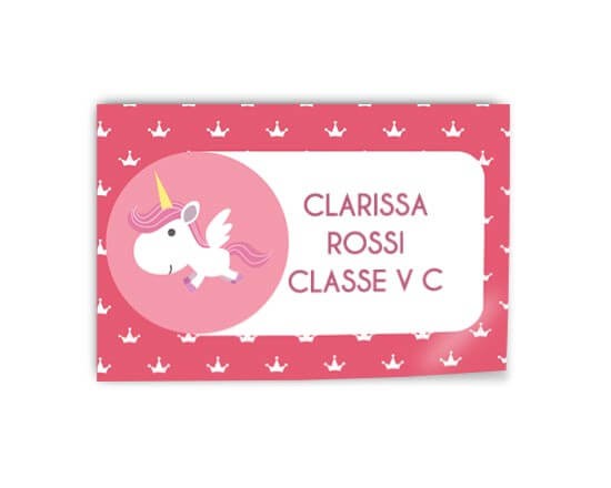 adesivo personalizzato con unicorno