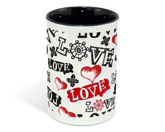 Portapenne in ceramica Love in caos