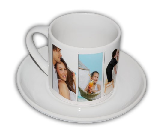 collage fotografico su tazze coffee