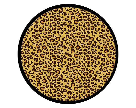 Zerbino rotondo con grafica animalier