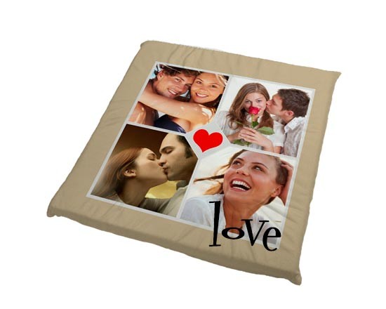 Cuscino per sedie personalizzato con un collage di 4 foto