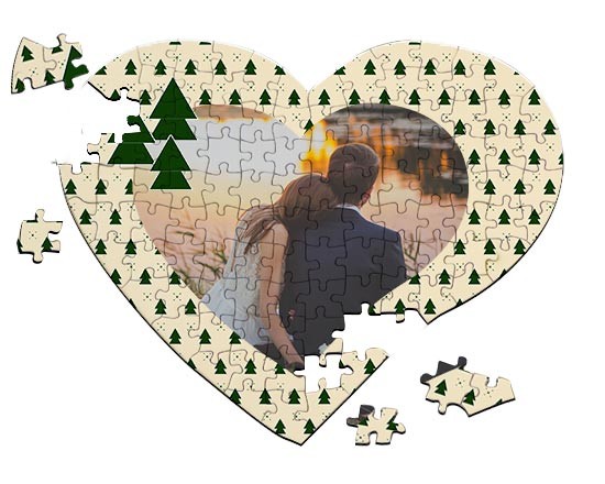 Alberelli stilizzati per il foto puzzle cuore
