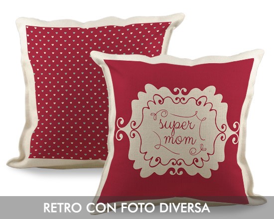 Cuscino quadrato in juta Super mom