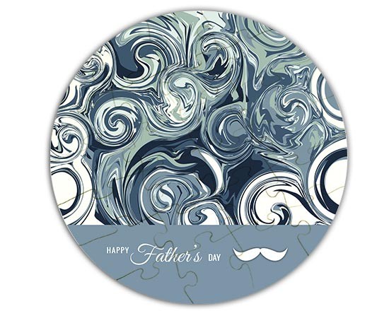Puzzle legno rotondo Blue father