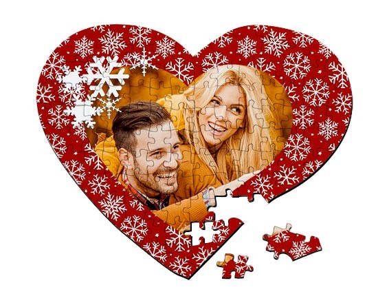 Puzzle cuore A3 Fiocchi di neve