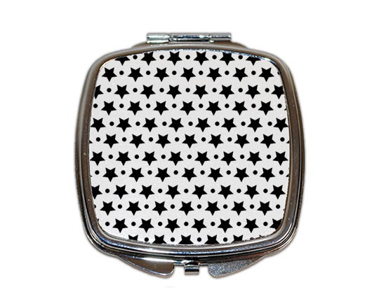 Specchietto quadrato da borsetta Stars