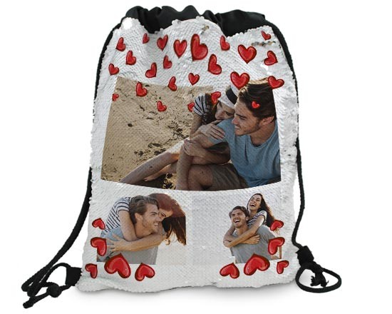 Sacca con paillettes Hearts