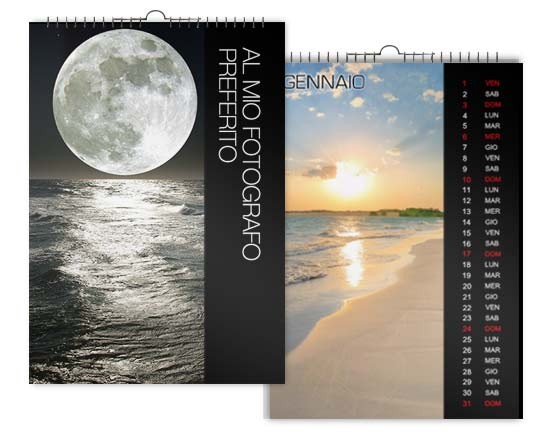 calendario multipagina con fascia nel colore nero