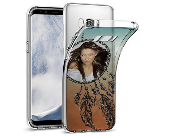 Cover trasparente personalizzata con grafica acchiappasogni, per samsung S8