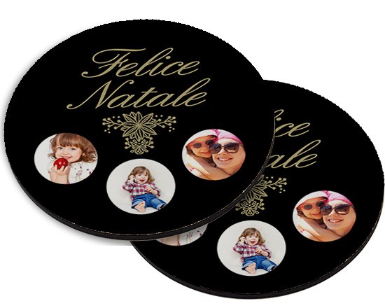 Sottobicchiere masonite tondo Dark collage