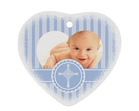 Decorazioni Natalizie ceramica cuore Baptism him