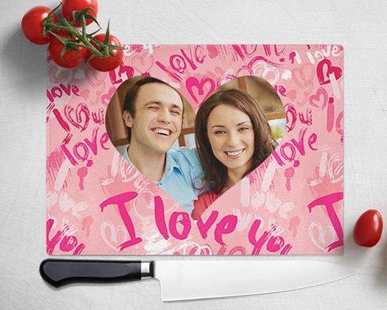 Tagliere in vetro Words of love